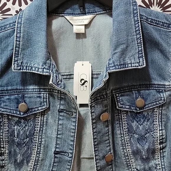 NWT Christopher & Banks Jean Vest - Picture 6 of 6